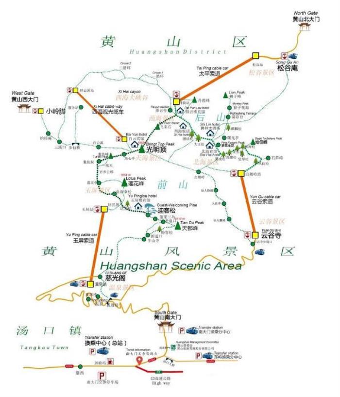 黃山風景區國慶賞秋路線圖