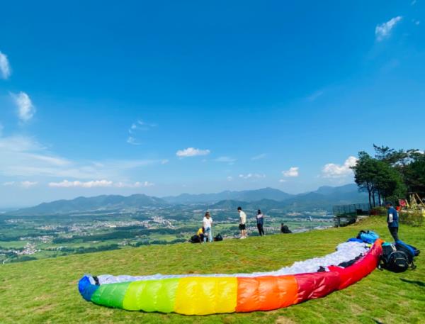 環(huán)線飛行(大冶龍鳳山滑翔傘基地)